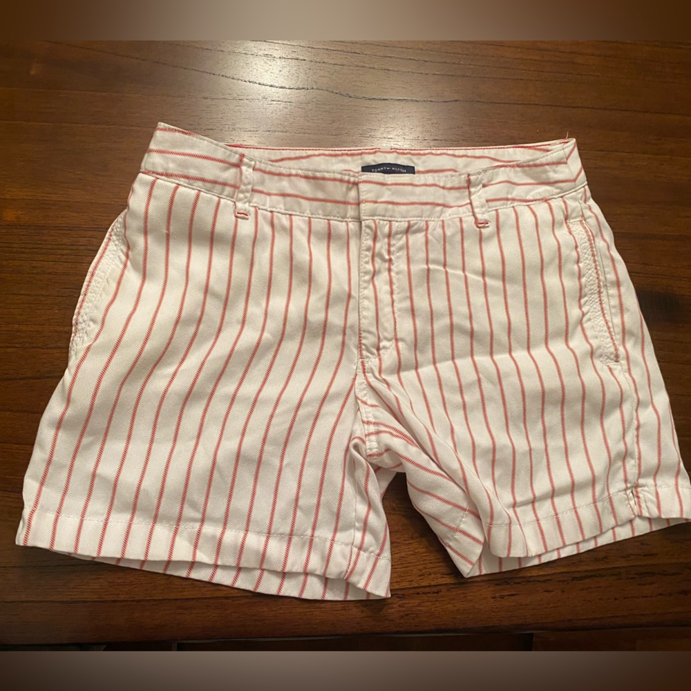 Tommy Hilfiger Woman’s Red and White stripe Lyocell Shorts